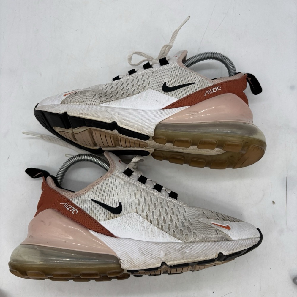 Nike Air Max 270 Shirt Womens 7 White Pink Oxford Running Comfort (DQ4693-100)